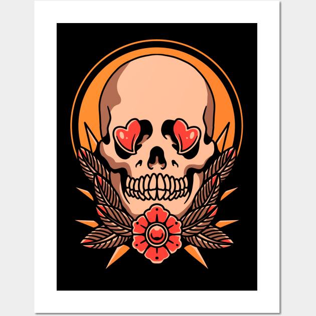 love skull tattoo Wall Art by donipacoceng